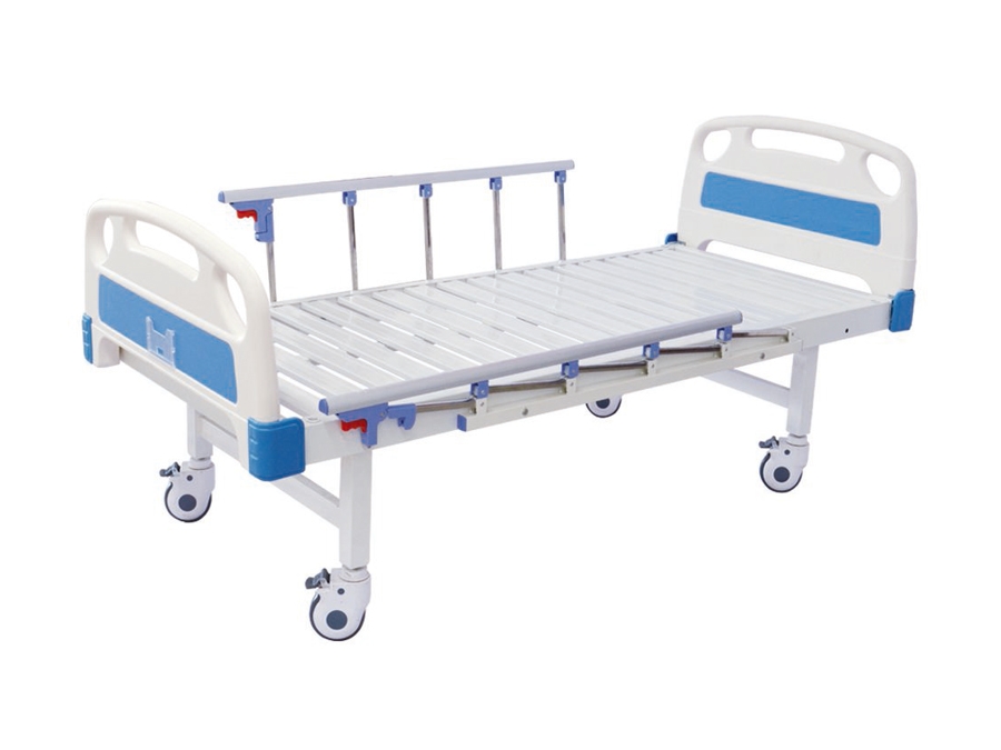 普通病床(M18) ABS床頭條式平板護(hù)理床(四角剎車、六檔護(hù)欄)